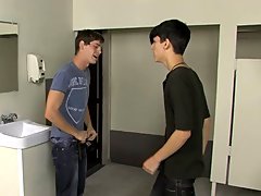 In this sizzling scene Jae Landen accuses Jayden Ellis of looking at his dick while they're in the school bathroom www his first gay sex  com at 
