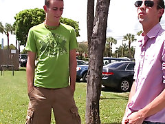 Joey offers Matthew some cash to suck Logans cock outdoor nude man